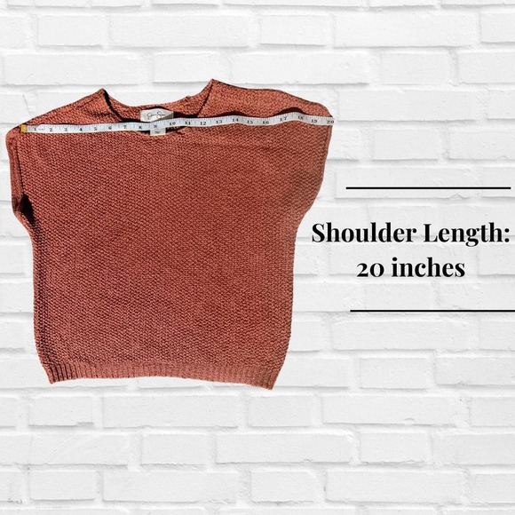 Jessica Simpson Rust Orange Knit Top Women's Sleeve Cropped Sweater Pullover XS - Picture 9 of 10